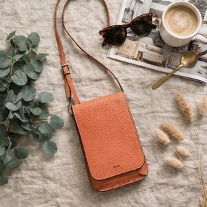 CO LAB by Christopher Kon Pebbled Vegan Leather Crossbody – Pumpkin Terracotta
